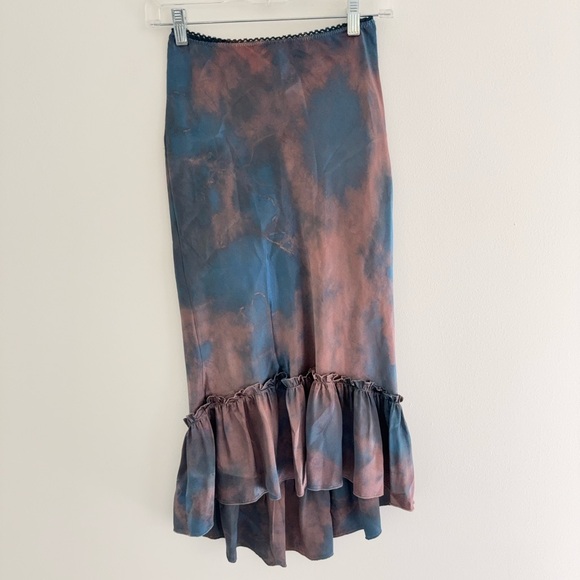 Vintage 90s OE Ombre Fishtail Midi Skirt Small - Picture 2 of 7